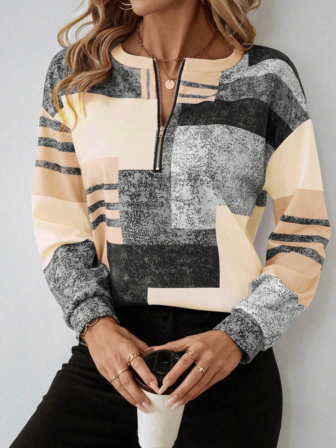 Una™ | Elegant Everyday Zip-Neck Top