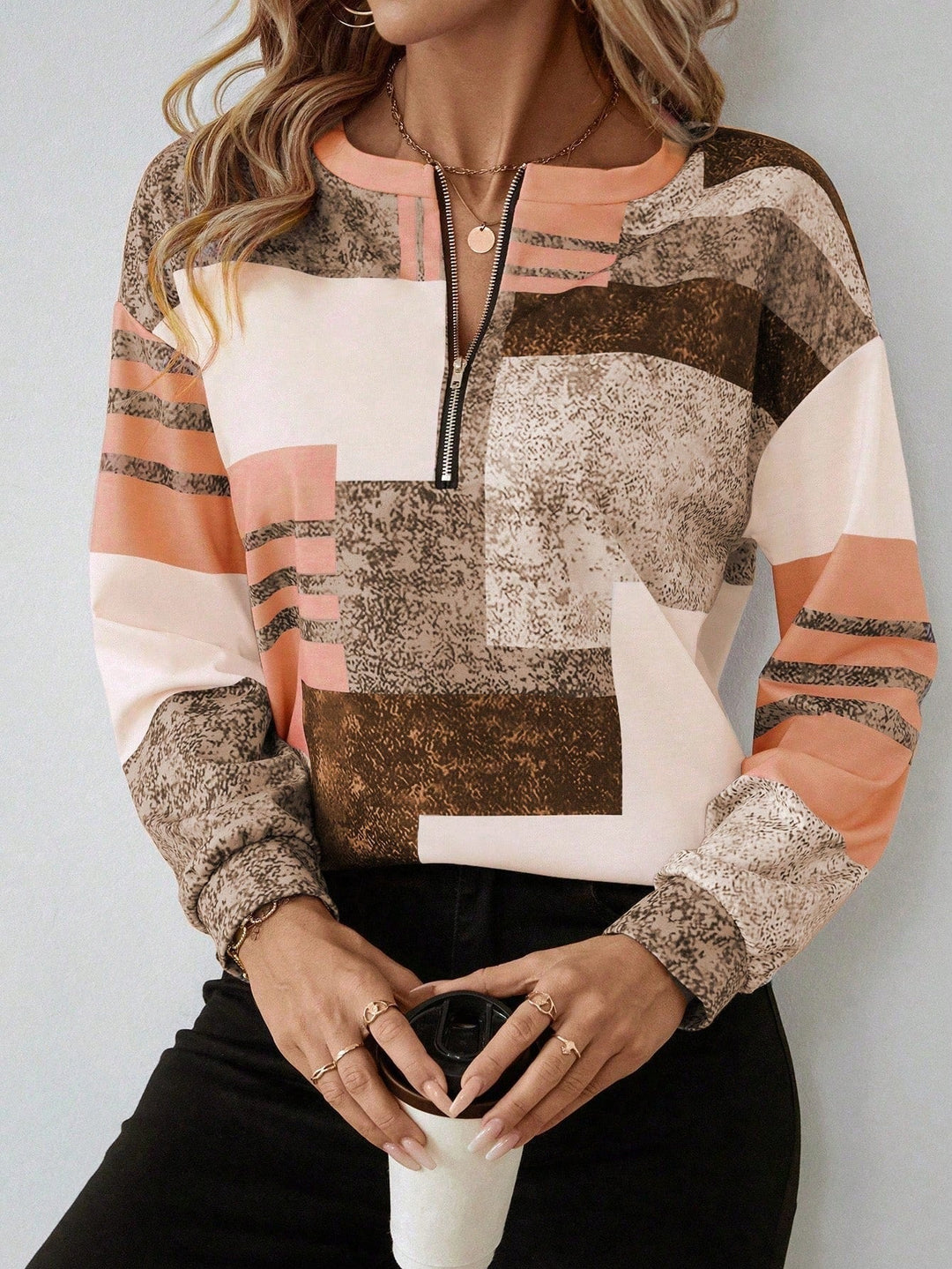 Una™ | Elegant Everyday Zip-Neck Top
