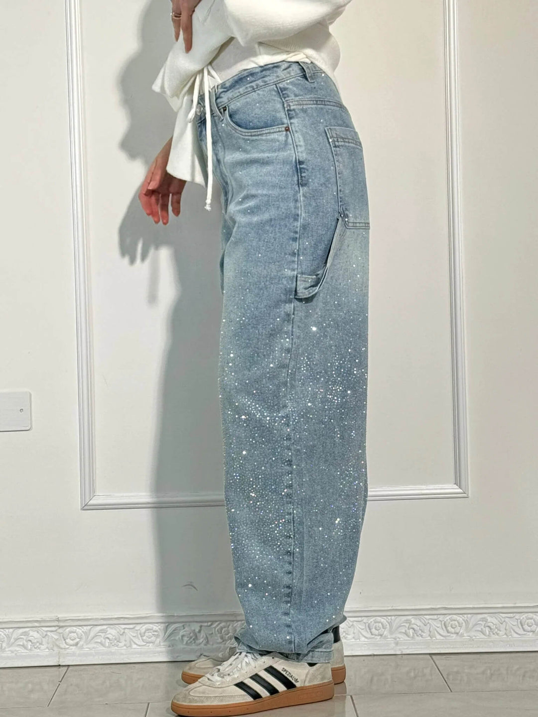 Oriana™ Rhinestone Loose Trousers