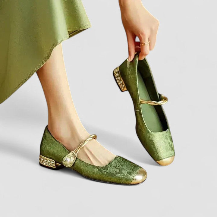 Sabella™ – Elegant Flats with Pearl Detail