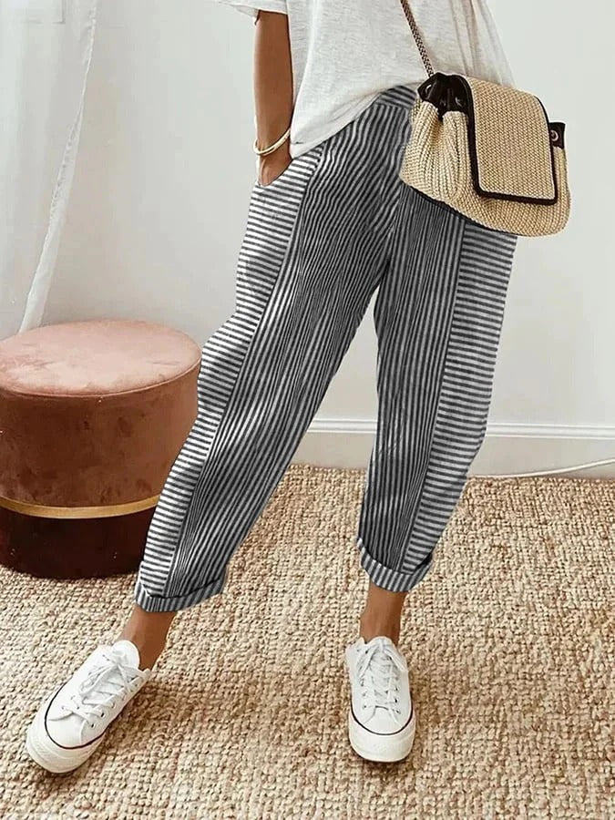 Anna™ Striped Print Loose Trouser