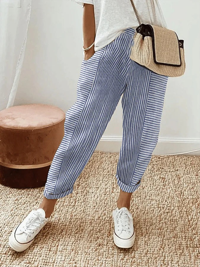 Anna™ Striped Print Loose Trouser