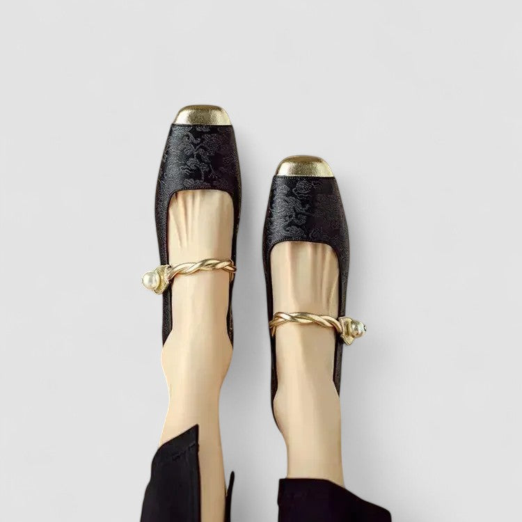 Sabella™ – Elegant Flats with Pearl Detail