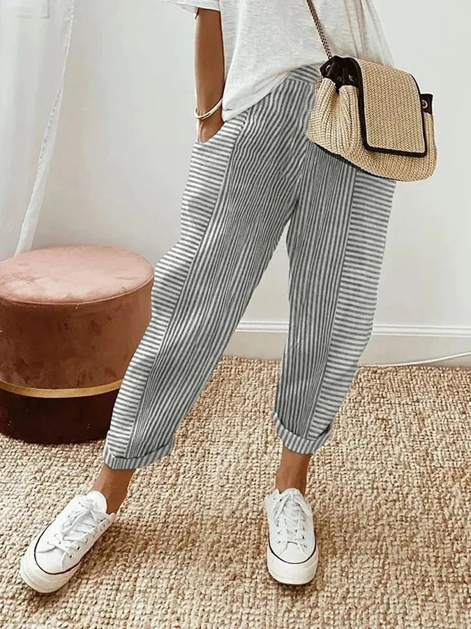 Anna™ Striped Print Loose Trouser