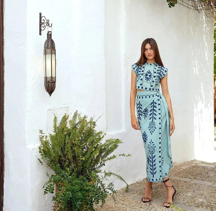 Clea™ – Boho Luxe Embroidered Co-Ord Set