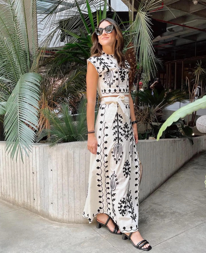 Clea™ – Boho Luxe Embroidered Co-Ord Set
