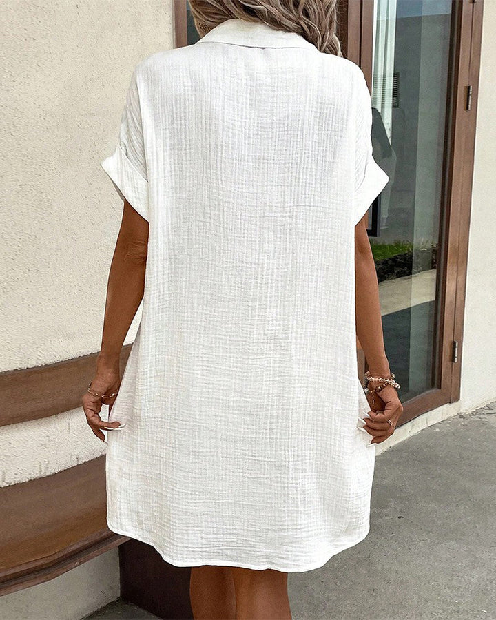 Yvonna™ Short Sleeve Collar Dress