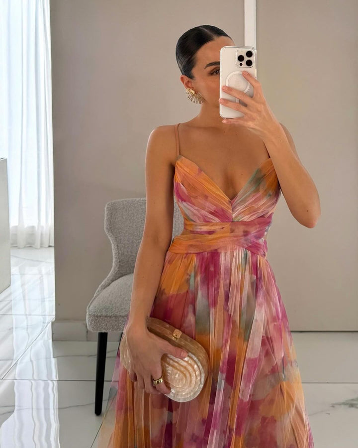 Adeline™ Elegant Spaghetti Strap Dress