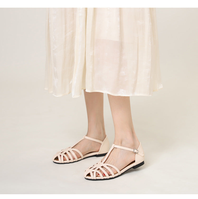 Golda™ Retro Buckled Flat Sandals
