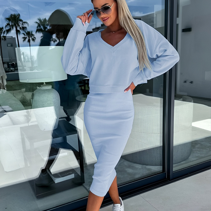 Ember™ V-Neck Sweatshirt Top Suit Set