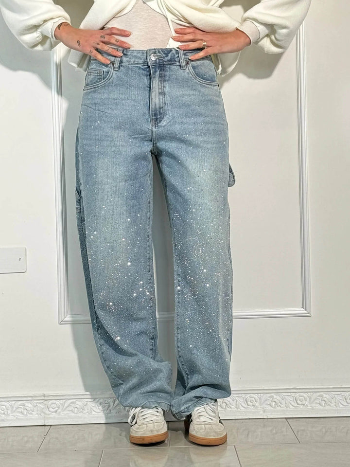 Oriana™ Rhinestone Loose Trousers