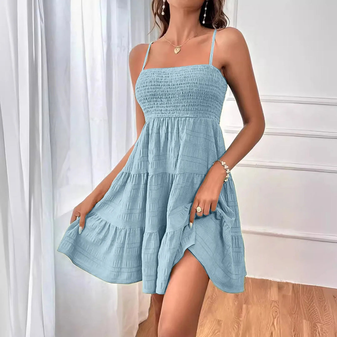 Navy™ Party Solid Ruffle Short Dress