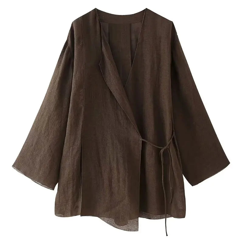 brown top / L