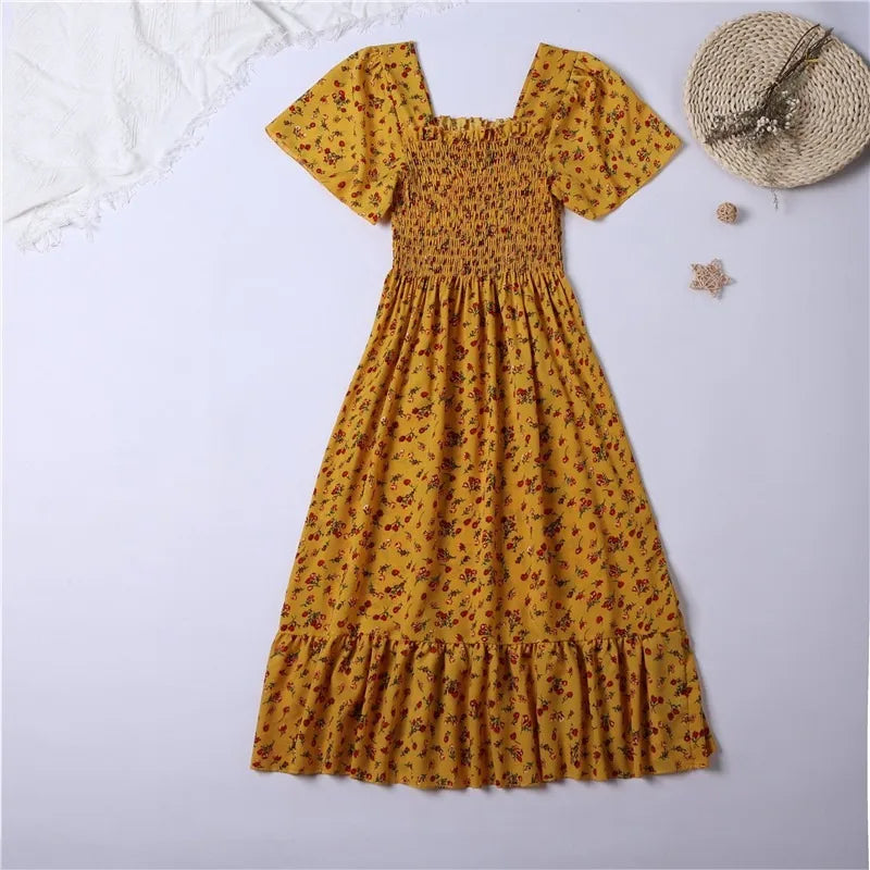 Sariah™ Square Collar Long Dress