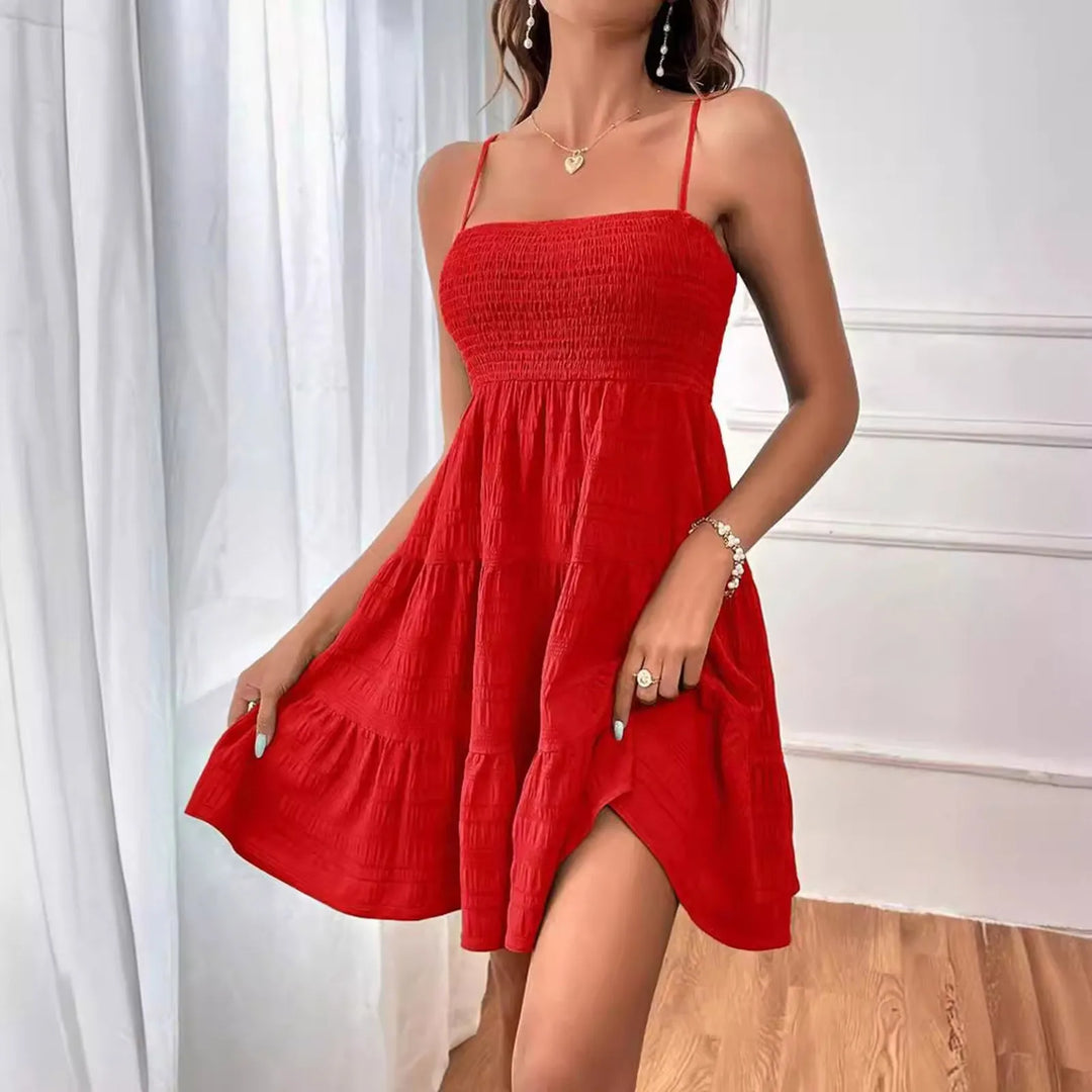 Navy™ Party Solid Ruffle Short Dress