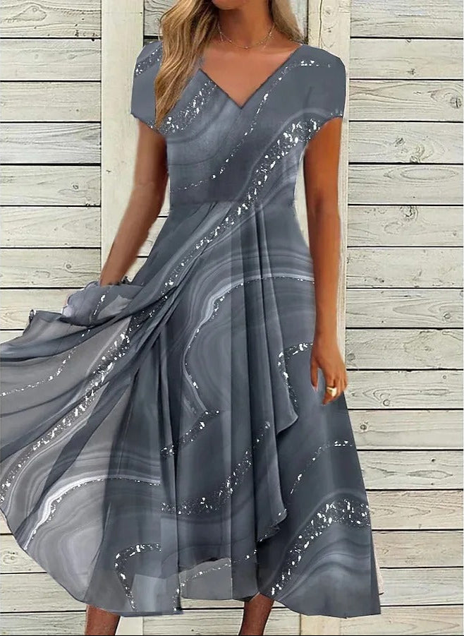 Imogen™ Sparkly Contrast Midi Dress