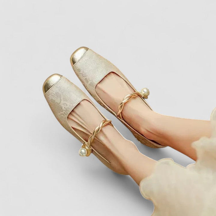 Sabella™ – Elegant Flats with Pearl Detail