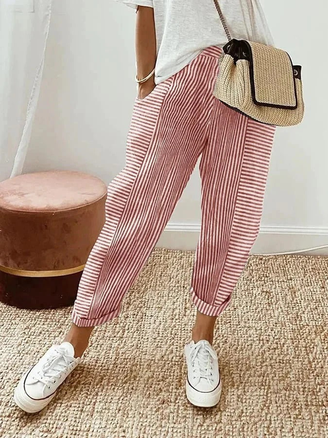 Anna™ Striped Print Loose Trouser